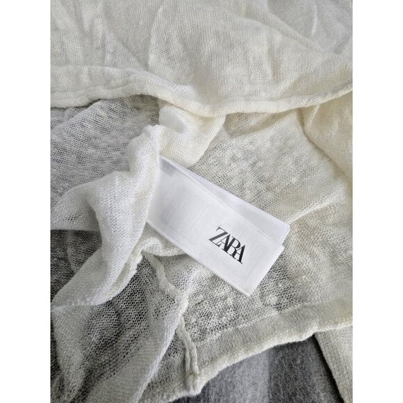 NWT ZARA Linen Blend Knit Sweater Ecru Size L Large Women's Lightweight Pullover - Picture 13 of 13